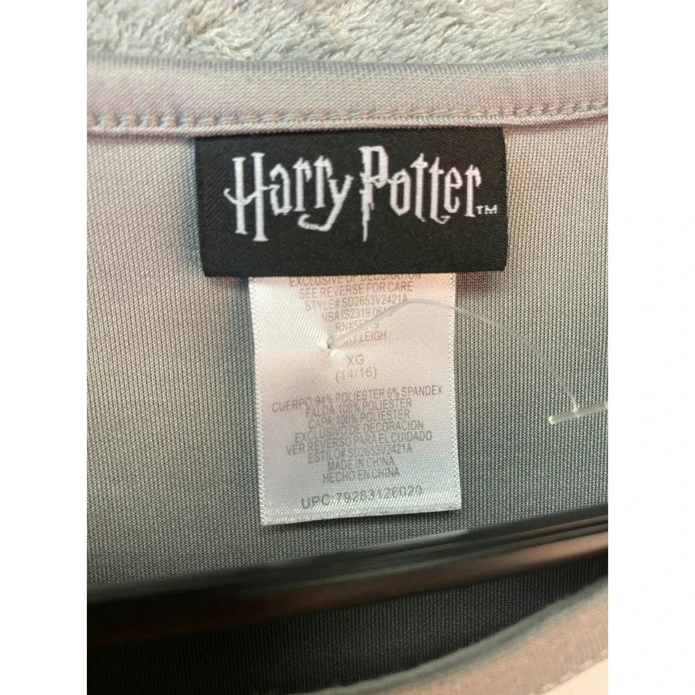 Harry Potter Girls Dress XL 14/16 Gray Hogwarts Sequin Tie Tulle